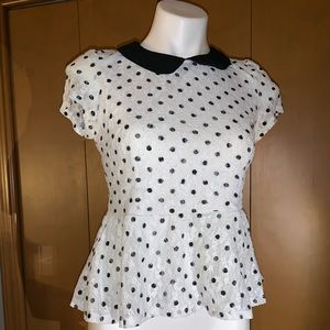Polka Dot Peplum Top